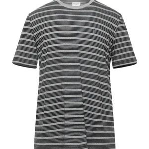 Yves Saint Laurent Grey & Black Stripped T-Shirt